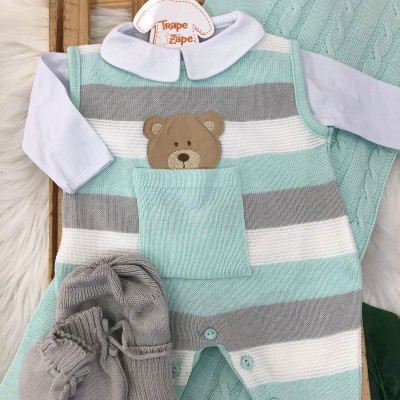 Saída de Maternidade Theodoro - Verde Agua MANTA VERDE ÁGUA